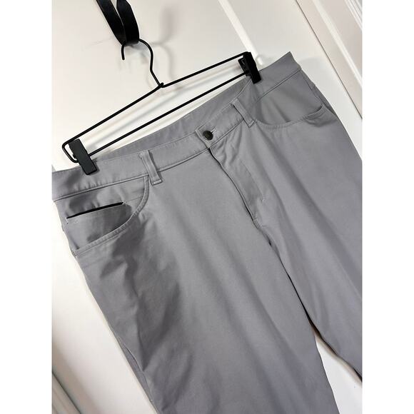 Lululemon Men’s Flat Front ABC Slim Fit 5-Pocket Pants Stretch Gray Size 36 - Picture 2 of 12